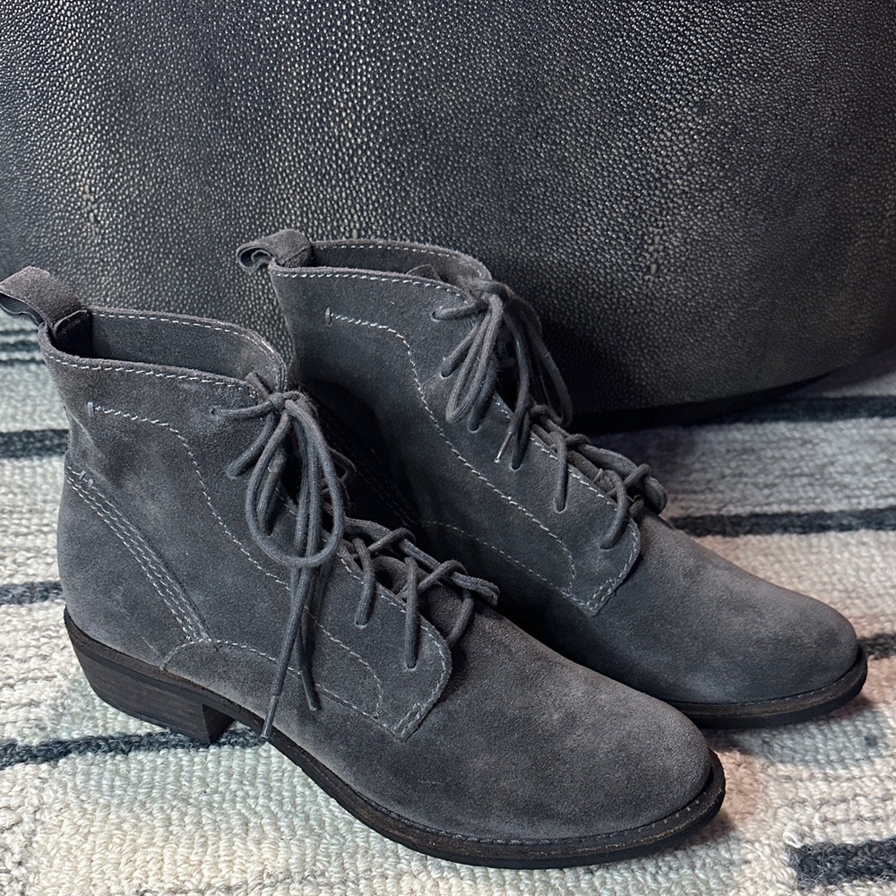 Dolce Vita Gunmetal Gray Lace-Up Ankle Boots